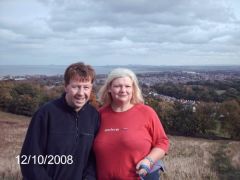 ME AND MICHAEL UP ARTHUR SEAT DURNING OUR 4 MILE WALK TODAY