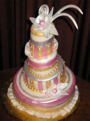 crazy pink and gold cake