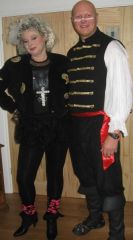 80s chick and Adam Ant (a bald Adam Ant!)