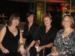 Here we are before the party, having drinks at the Marriot. That's me at the back.