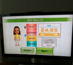 My Wii Fit says I'm NORMAL!!!  My scale (the one I use daily) isn't there, but it's so great to see even if I can't count it yet!