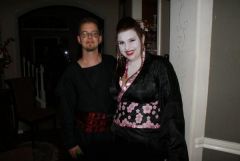Bad pic, but me and the hubs for Halloween