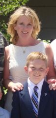 5/8/2010 - 156lbs
With my oldest son after his Holy First Communion.
Dress I last wore on my Honeymoon in 1996.
