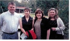 At a family funeral in 2002. I'm the 2nd from right. I wore that dress everywhere because it was so stretchy!