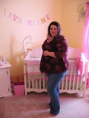 The day before I had my daughter! (gained 70 lbs with pregnancy but she was WORTH it)
