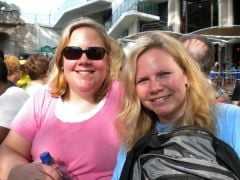 VV and me on the river "cruise".   20 years of being best friends- couldn't imagine sleevin' it without her.