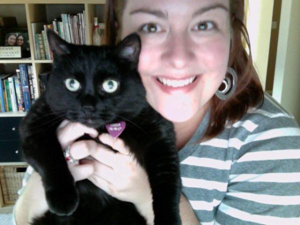 Chillin' at the computer with my Phoebe cat!