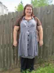 1 week post-op "wearing" my size 12 dress that I look forward to fitting into. (Starting size 28.)
