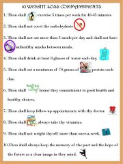 10 commandments To weight loss