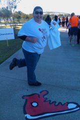 At a charity walk, close to my heighest weight