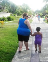 Walking with my goddaughter -- hate my ass