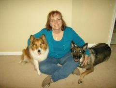 Me and my doggies. Sandy and Bella. 204 lbs 12/9/2008