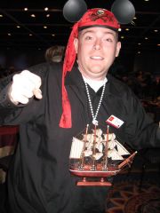 acting like an idiot at disneyland. yes that's a pirate ship around my neck. september 2007, 250 lbs
