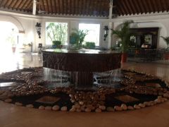 Water fall in lobby of The resort