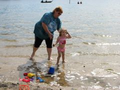 Me and our granddaughter at Twin Lake Beach