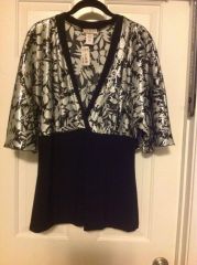 Dress Black And Silver Top 1X