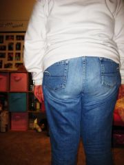these are my size 16 American Eagle jeans...they were my tightest jeans I had.  Look how baggy now!  193 pounds