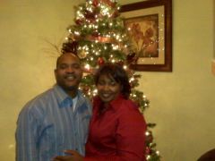 January 3,  2009, me and my hubby. No! I don't want to take down my christmas tree!