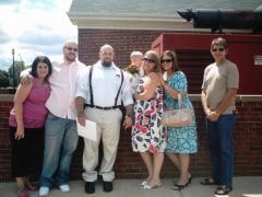 My Wedding Day!! 8/23/2008
My wedding party.
From left to right: my husbands friedns wife, my husbands best friend, my husband, my sons head, me, my best friend, my daddy!