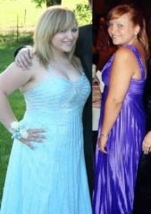 blue dress= senior prom 2008 dress size 18

purple dress= military ball
2009 dress size 13