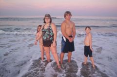 My four kids at the beach in New Hampshire (June 2007)