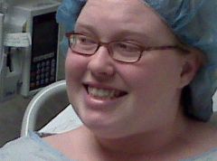 Happy in my surgical cap!