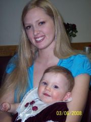 my daughter Sarah with her cousin's baby Kati