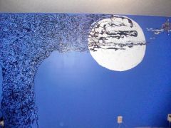 My bedroom wall/headboard that I created.