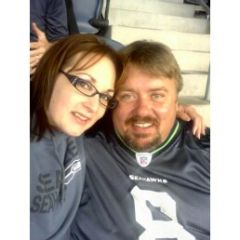 Me and my fellow LapBander Honey... at a Seahawks Game - last 120#