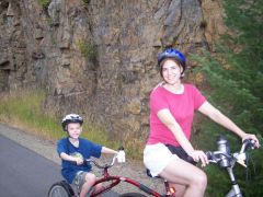 Me & my 4 year old Jonah on a bike ride on the Trail of the Couer D' Alenes