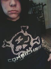 before surgery, wearing my combichrist shirt <3