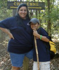 October Mom & Me campout with Nevada. Good lord I look awful!