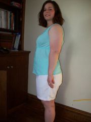 I'm at 148 04/23/09 total of 31.4lbs.Now a size 10. Not banded.Just weight watchers. My husband is banded.