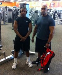 At the gym training with my son
