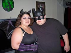 my hubby and me at halloween. we were bat people. lol