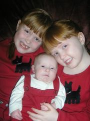 Saige is 6 1/2, Mallory is 4 1/2 and Kassidy is 8 weeks in this pic -all redheads!