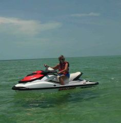 Jet skiing in Little Stirrup Cay, Bahamas