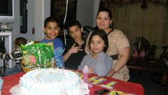 This was at my son's friends birthday party.  I am always hiding behind one of my kids. This was on 4/8/09.