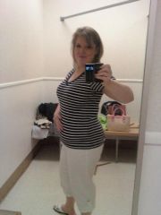in the dressing room in a Petite Medium! May 09 ( 8 Months out)