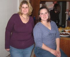 New Year's Eve with my best friend (I'm on the left).  87 lbs down.