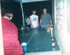 1999, thinner days, shaved head, eyebrow ring... beer pong sniper.