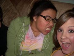 I finally have some recent pics! Me and my friend Shaina, and yes, my tongue is pierced lol, April 2008