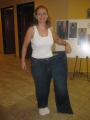 Monique's Big Jeans. I fit into one leg