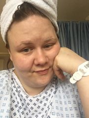 2 days Post Op and fresh from the shower which was HEAVEN! Still in Hospital