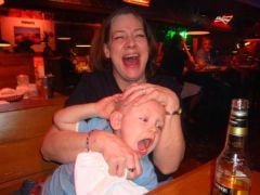 My mom and my son goofin around