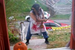 My hubby on Halloween this year.  This is on my favorite pictures of him.  Many people find this disturbing.