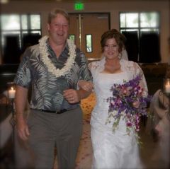 My wedding day. 08/25/2007 211lbs. It took all of God's grace to get me at that weight to fit into my dress!