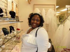 JAN 09 PICKING OUT WEDDING DRESS & ACCESSORIES! WISHING I WAS 60 POUNDS LIGHTER! BUT HAPPY!