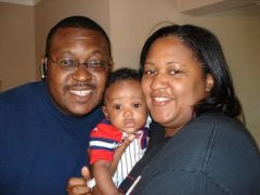 This was 2007...My husband and the lil man after he was born.  I still havent gotton rid of the "baby" fat!