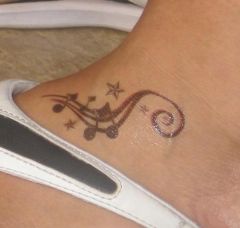 FUTURE TATTOO: A perfect and adorable music note tat I've been searching for, found in my boys' rocker temporary tattoo collection.
